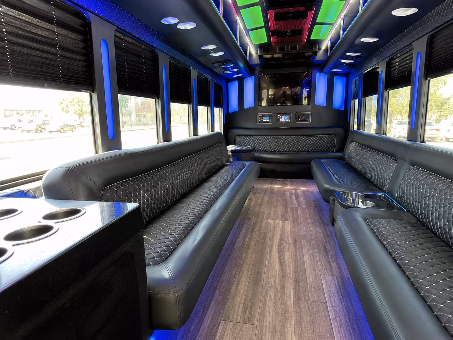rocklin 15 passenger party bus inside