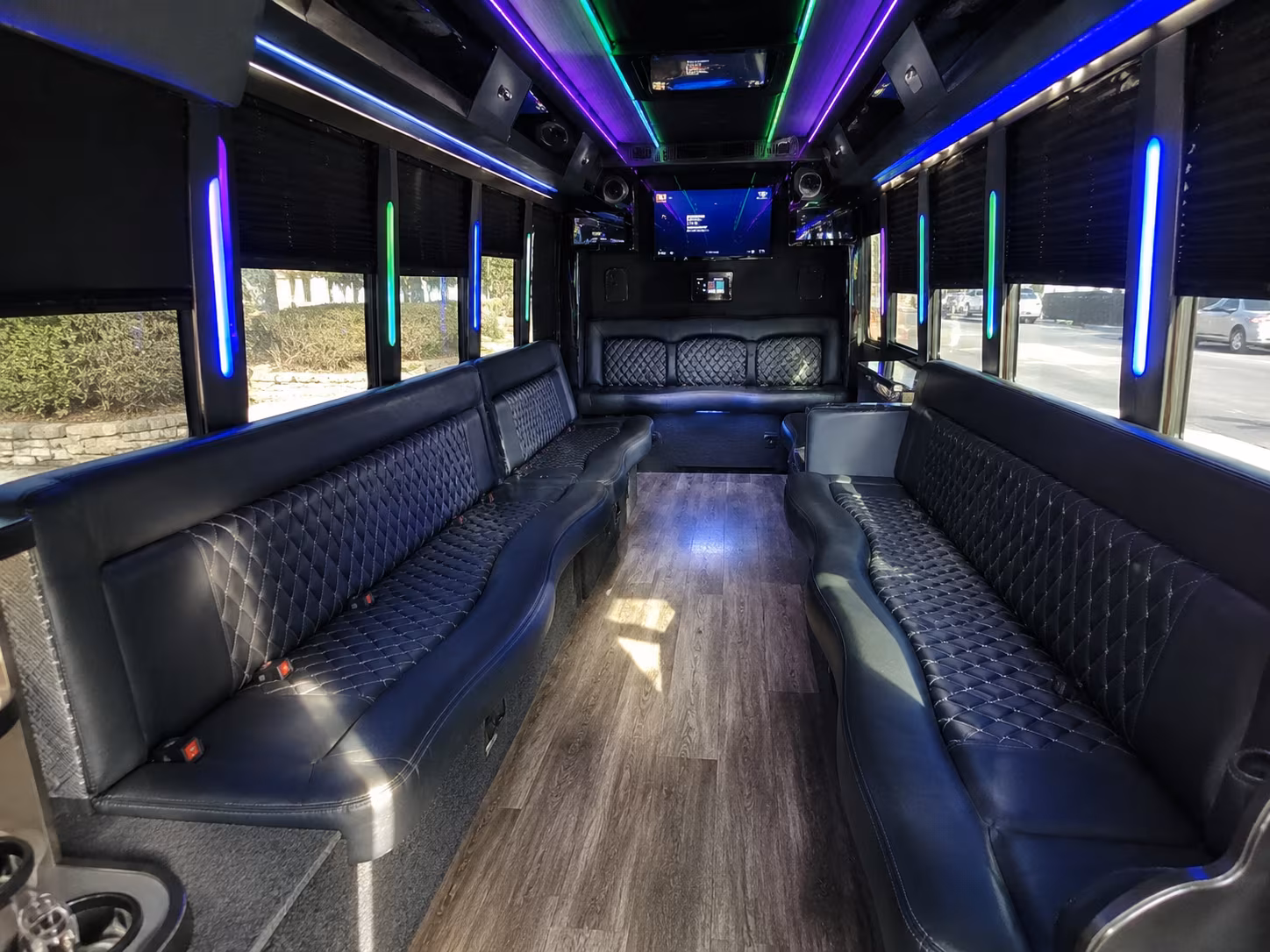 rocklin 15 passenger party bus interior