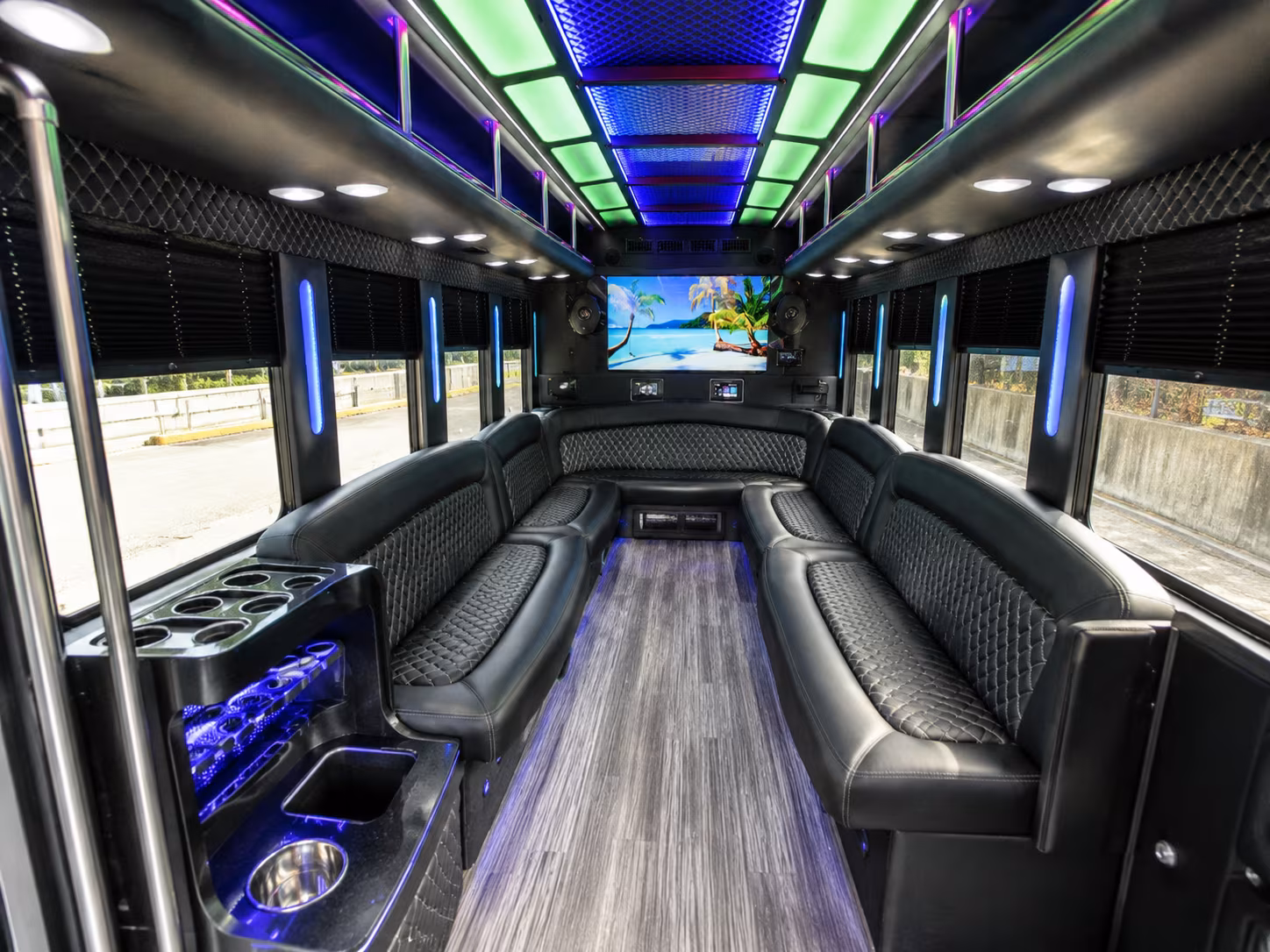 rocklin 18 passenger party bus inside
