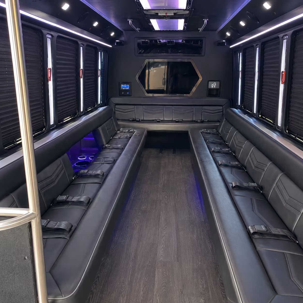 rocklin 18 passenger party bus interior