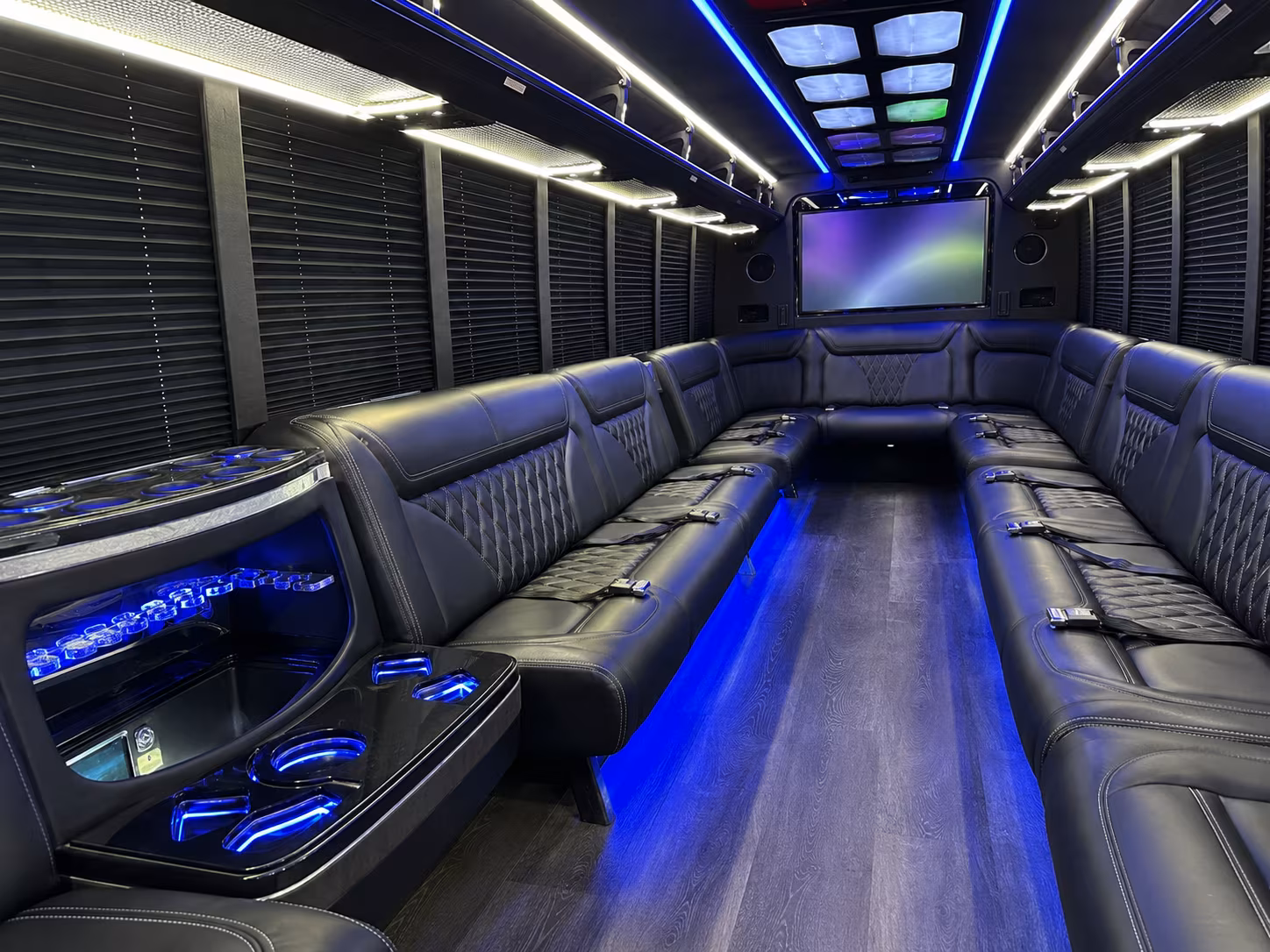rocklin 20 passenger party bus inside