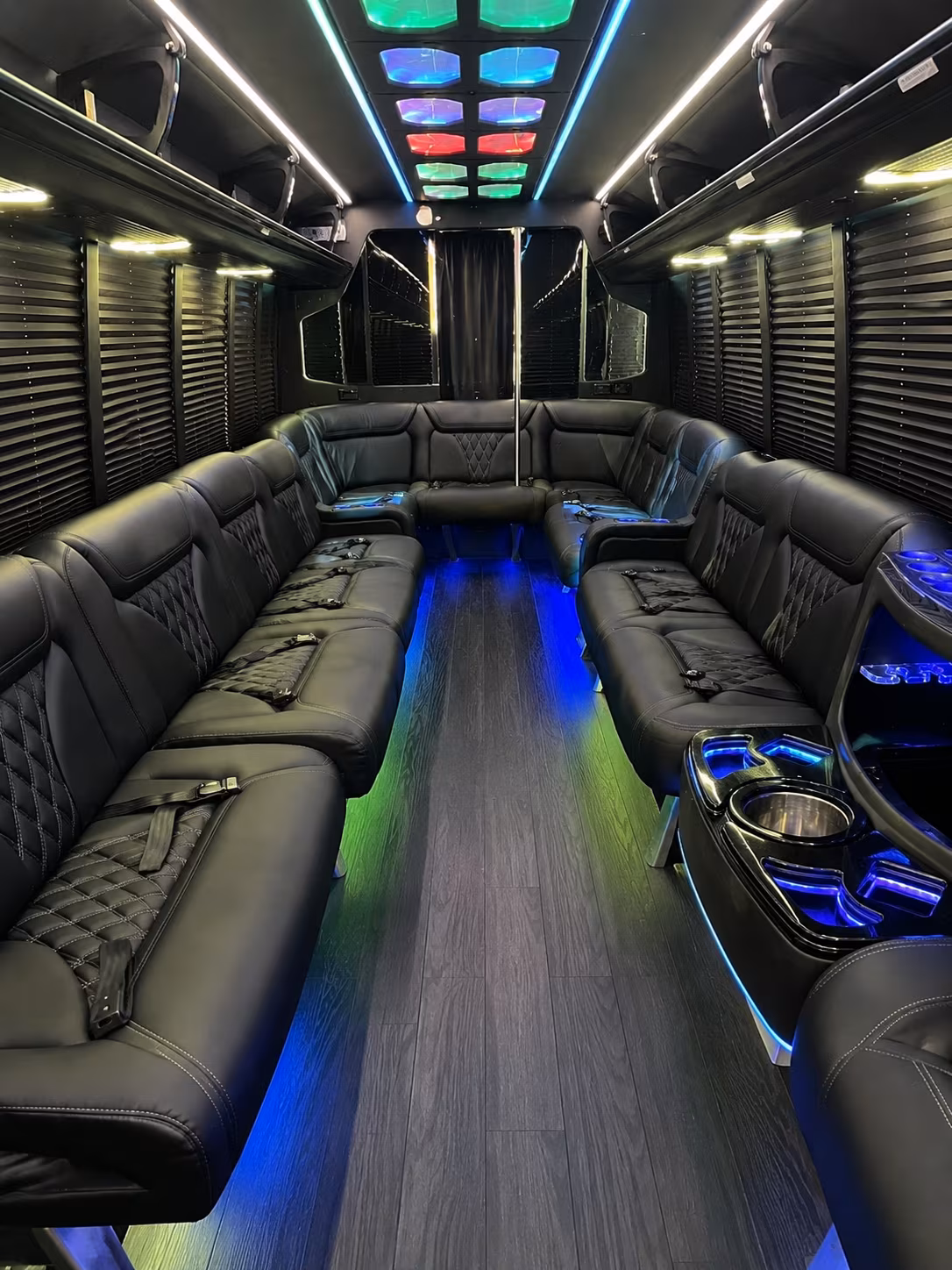 rocklin 20 passenger party bus interior