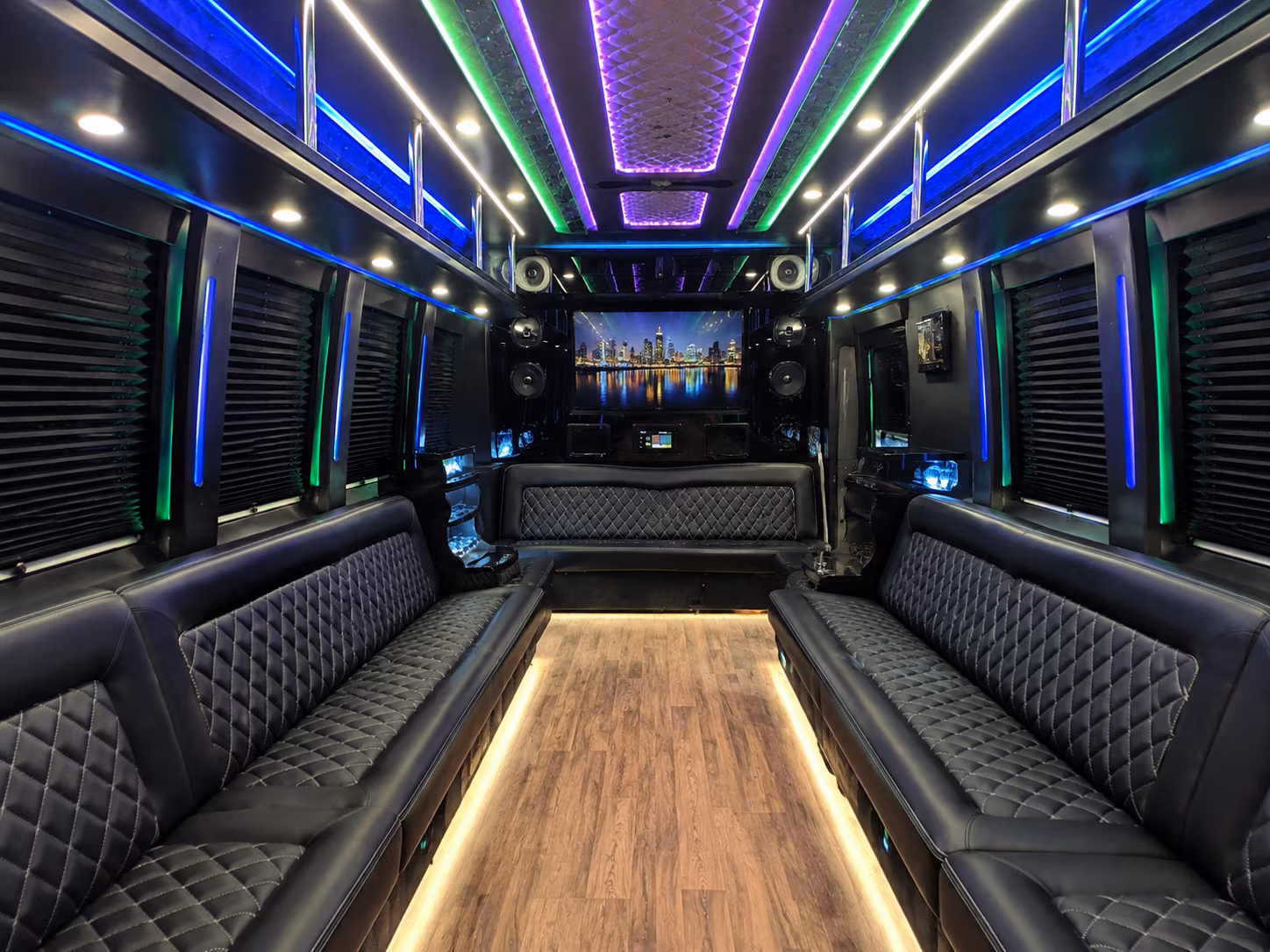 rocklin 25 passenger party bus interior