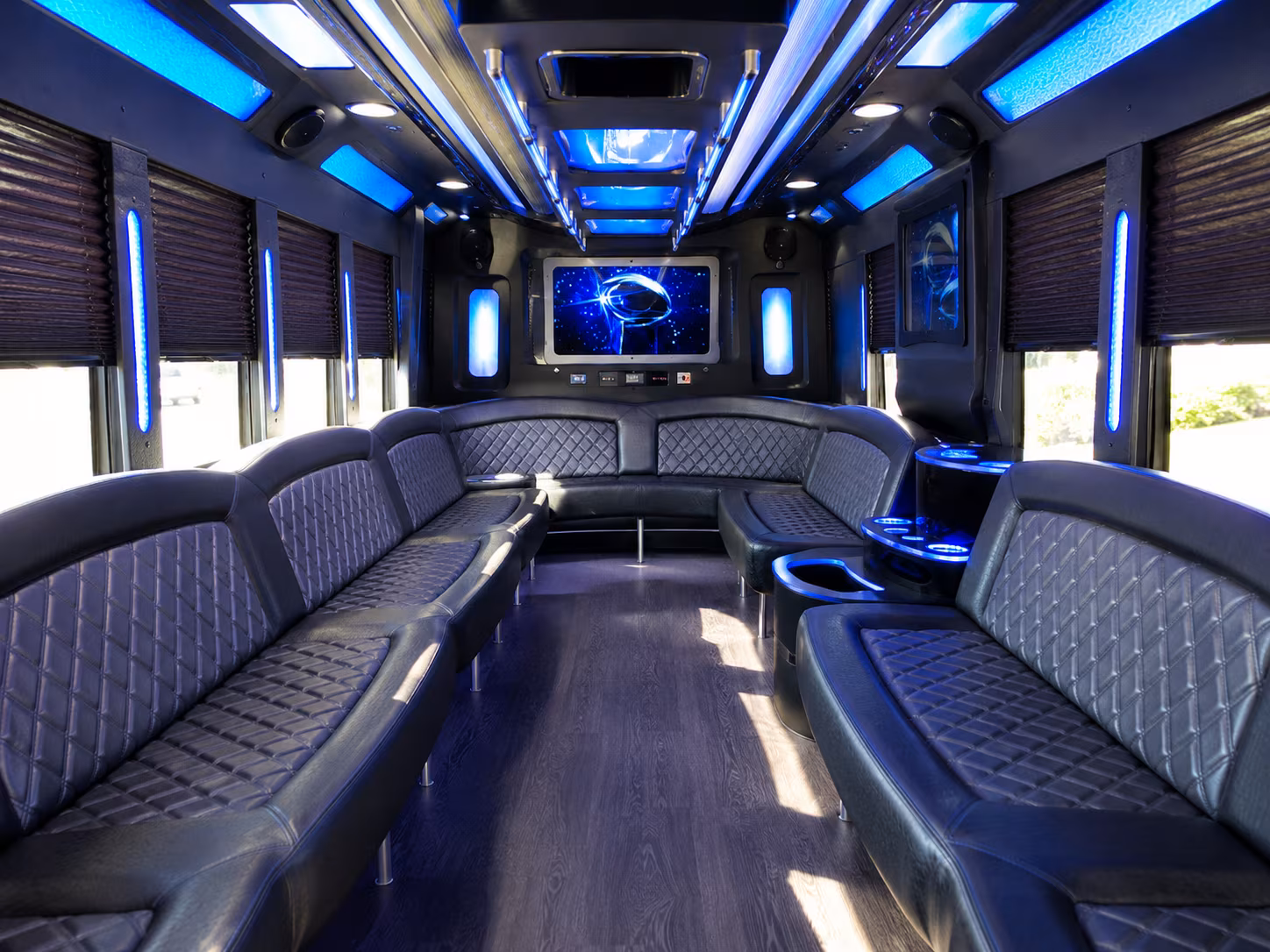 rocklin 28 passenger party bus inside