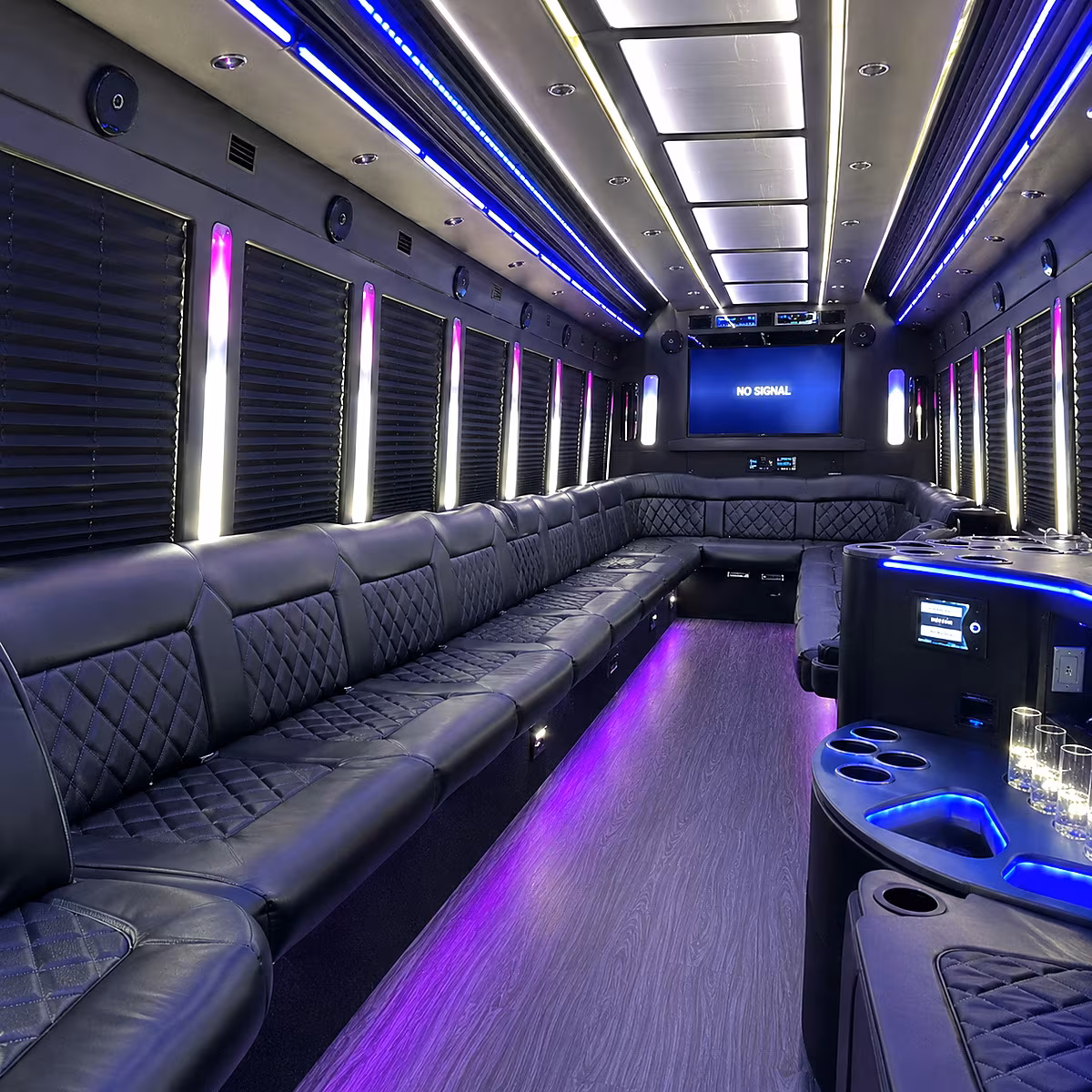 rocklin 30 passenger party bus inside