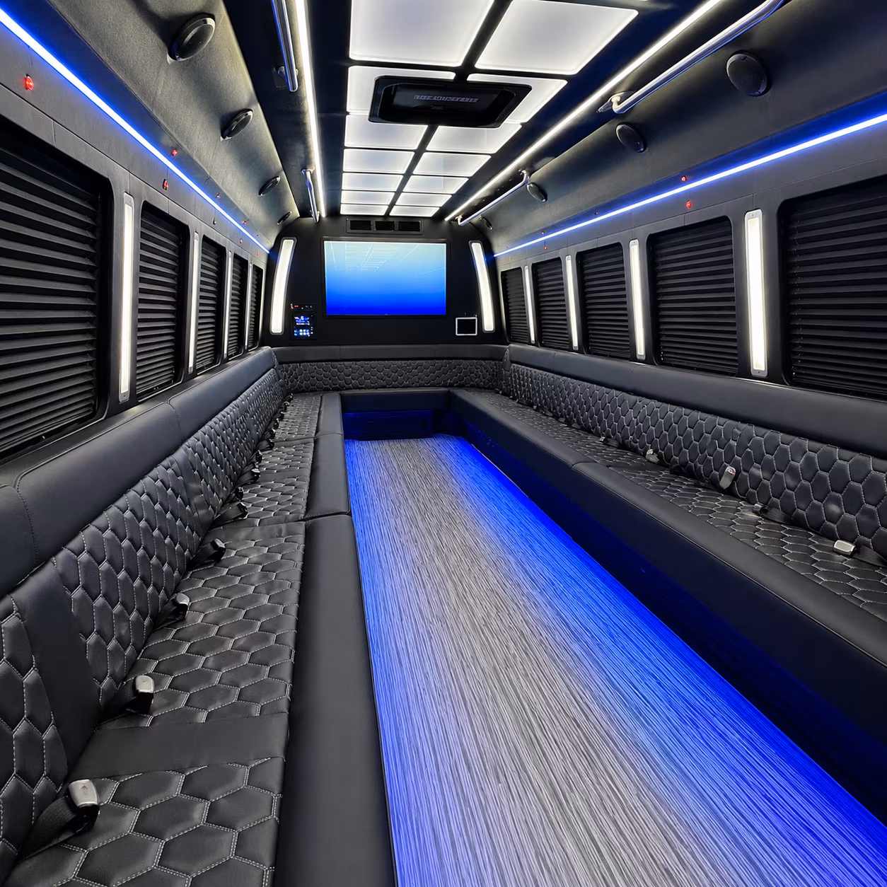 rocklin 50 passenger party bus inside