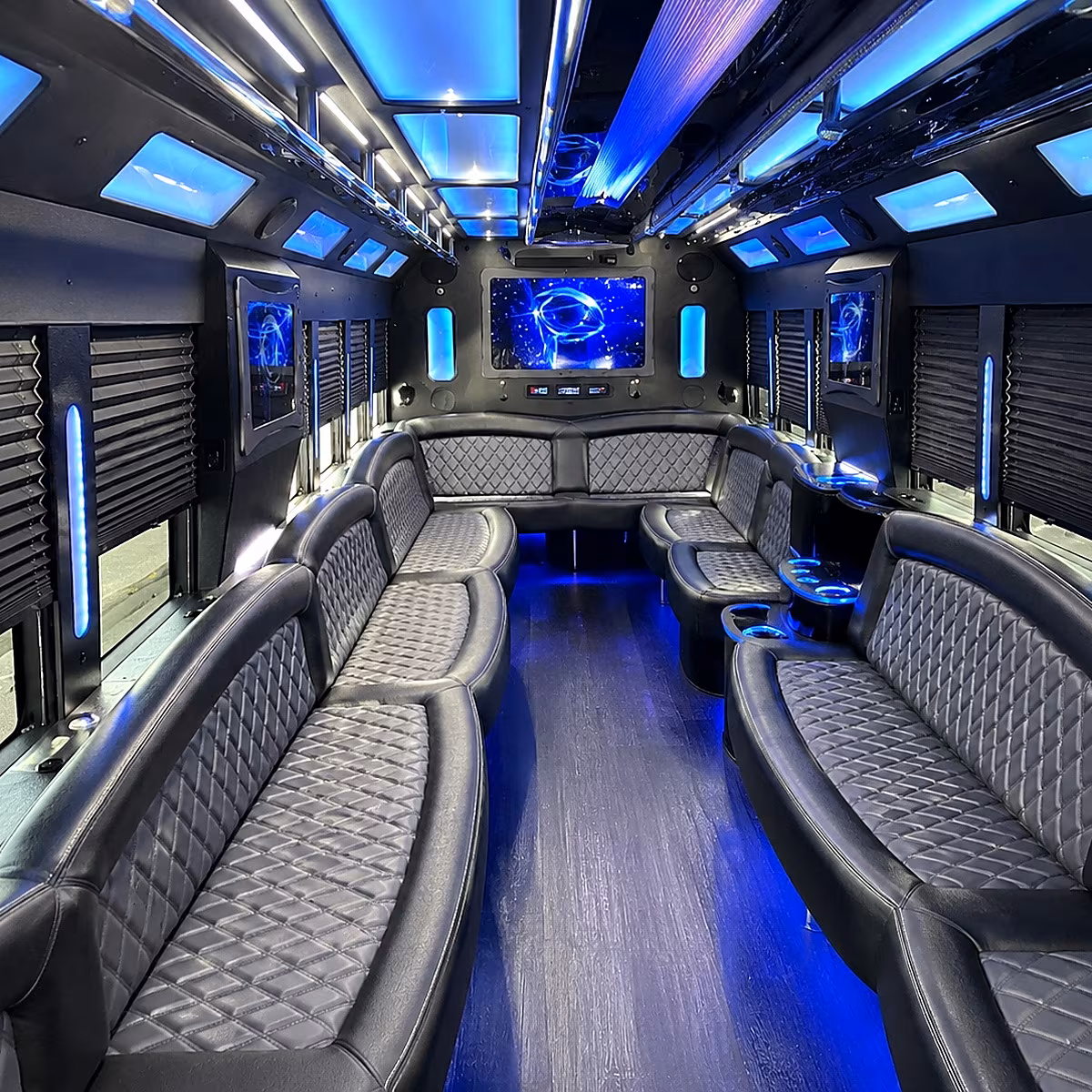 rocklin 50 passenger party bus interior